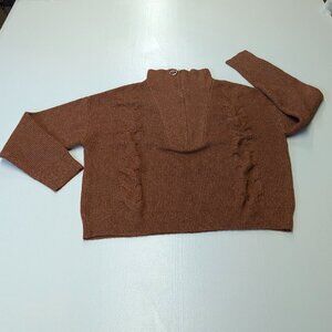 Love Ellie Size Large Heathered Rust Colored Quarter Zip Sweater